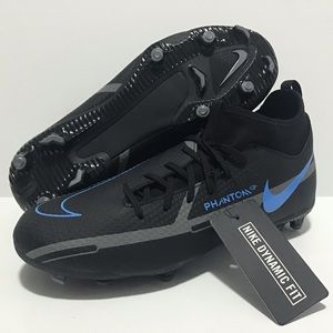 Nike Jr Phantom GT2 Club Soccer Cleats Black Blue Boys Sz 5.5Y, 6Y DC0813-004